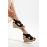 Elile Shoes Her Ayağa Uygun Triko 33-34-35 Numaradan 41-42- Numaraya Kadar Dolgu Topuklu Sandalet