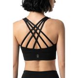 Elilom Kadın Yüksek Destekli Spor Sütyeni Siyah Çapraz Sırt Çıkarılabilir Pedli - XL