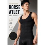 Elilom Yukka Erkek Korse Shapewear Atlet Göbek ve Göğüs Toparlayıcı Dik Duruş Sıkılaştırıcı Fit - 2XL - Siyah