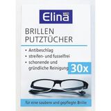 Elina Med Brillenputztücher Gözlük Temizleme Mendili, 30'lu Tek Kullanımlık Islak Mendil – Buğu Önleyici, Iz-Tüy Bırakmaz, Antistatik & Hijyenik Temizlik - Option-1