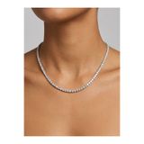 elinasaccessories Su Yolu Kolye 925 Ayar Gümüş 10 Gram Tam Tur Zirkon Taşlı Kadın Kolye Hediye