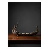 Elips Hediyelik Bronze Kayıkçı Kız Mumluk 40*15 Cm