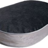 Elips Lüks Visco Dolgulu Çift Taraflı Ve Fermuarlı Yıkanabilir Köpek Yatağı-MEDIUM(50x80x10cm)(E-blacksilver-M)