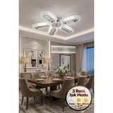 Elips Model 5"li Gümüş 3 Renk Modu Ledli Modern Tavana Sıfır Salon Mutfak Yatak Odası LED Avize