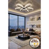 Elips Model 6 "lı Gümüş 3 Renk Modu Ledli Modern Tavana Sıfır Salon Mutfak Yatak Odası LED Avize - Altın