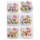EliraToka KIZ ÇOCUK-BEBEK SEVİMLİ SİLİKON MİNİ BOY 10 LU SET LASTİK MODELLERİ KARIŞIK GÖNDERİM
