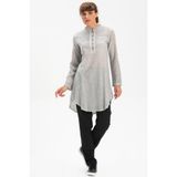 Eliş Şile Bezi Akasya Şile Bezi Yazlık Tunik, 2XL, 952.04, Gri, Kadın