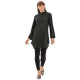 Eliş Şile Bezi Akasya Şile Bezi Yazlık Tunik, 2XL, 952.04, Siyah, Kadın