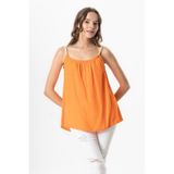 Eliş Şile Bezi Askılı Alaçatı Yazlık Müslin Bluz, L/XL, 514.05, Turuncu, Kadın