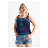 Eliş Şile Bezi Askılı Şile Bezi Atiye Bluz Mor Mor