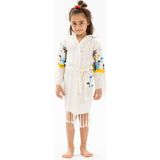 Eliş Şile Bezi Bambu Baskılı Güneş Desen Çocuk Bornoz Krem Krm - 4 - 5 Yaş