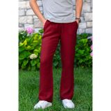 Eliş Şile Bezi Beli Lastikli Multi Çift Cepli Müslin Kadın/Erkek Unisex Yazlık Pantolon, S, 540.29, Bordo, Unisex Yetişkin