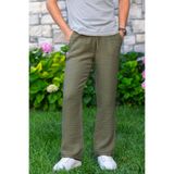 Eliş Şile Bezi Beli Lastikli Multi Çift Cepli Müslin Kadın/Erkek Unisex Yazlık Pantolon, S, 540.29, Haki, Unisex Yetişkin