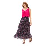 Eliş Şile Bezi Buse Vual Uzun Yazlık Etek Tomurcuk Desen Koyu Mor, S/M, ETK.K.0010, Koyu Mor, Kadın