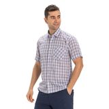 Eliş Şile Bezi Büyük Beden Kısa Kol Şile Bezi Tek Cepli Yazlık Gömlek Mor Kareli, 3XL, TYC00126202634, Mor Ekose, Erkek