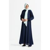 Eliş Şile Bezi Kadın Şile Bezi Pamuk Namaz Elbisesi Tek Parça Kolay Boydan Giyilen Kolu ve Yakası Lastikli Lacivert Lcvt - 2XL - 3XL