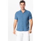 Eliş Şile Bezi Kısa Kol Erkek Yazlık Müslin Gömlek Indigo Indg - 2XL - İndigo