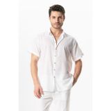 Eliş Şile Bezi Kısa Kol Poplin Akdeniz Yazlık Gömlek, 2XL, 971.04, Beyaz, Erkek