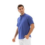 Eliş Şile Bezi Kısa Kol Şantuklu Pamuk Bodrum Erkek Yazlık Tshirt 3050, 3XL, 981.01, Saks, Unisex Yetişkin