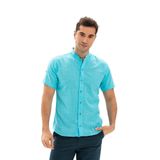 Eliş Şile Bezi Kısa Kol Şantuklu Pamuk Bodrum Yazlık Gömlek Açık Turkuaz, 3XL, 171.04, Açık Turkuaz, Erkek