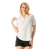Eliş Şile Bezi Kısa Kol Şile Bezi Akasya Yazlık Bluz, XL, 911.02, Beyaz, Kadın