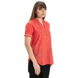 Eliş Şile Bezi Kısa Kol Şile Bezi Akasya Yazlık Bluz, XL, 911.02, Mercan, Kadın