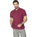 Eliş Şile Bezi Kısa Kol Şile Bezi Bodrum Erkek Gömlek Bordo - 2XL