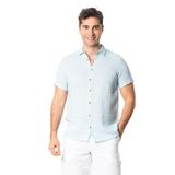 Eliş Şile Bezi Kısa Kol Yazlık Müslin Gömlek Buz Mavi, 3XL, 571.01, Buz Mavi, Erkek