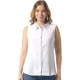 Eliş Şile Bezi Kolsuz Aden Klasik Yaka Şile Bezi Yazlık Gömlek Beyaz Byz - L - XL