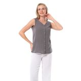 Eliş Şile Bezi Kolsuz Melis Yazlık Müslin Bluz, 2XL, 513.01, Gri, Kadın