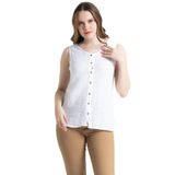 Eliş Şile Bezi Kolsuz Melis Yazlık Müslin Bluz, 3XL, 513.01, Beyaz, Kadın