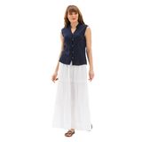 Eliş Şile Bezi Kolsuz Şile Bezi Arzu Yazlık Bluz, 3XL, BLZ.K.0016, Lacivert, Kadın