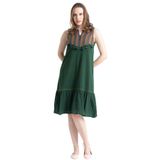 Eliş Şile Bezi Kolsuz Şile Bezi Midi Elbise, 2XL, 223.24, Yeşil, Kadın