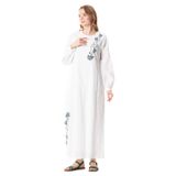 Eliş Şile Bezi Nakışlı Uzun Elbise, 2XL/3XL, 222.36, Beyaz, Kadın