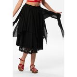 Eliş Şile Bezi Salkım Vual Dantelli Saçaklı Uzun Yazlık Otantik Etek Siyah Syh - 2XL - 3XL