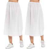 Eliş Şile Bezi Şile Bezi Beli Lastikli Jüpon Tam Boy Kadın Uzun Etek Astarı 2'Li Set Beyaz-Beyaz Beyaz/Beyaz - 2XL - Beyaz - Beyaz