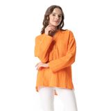 Eliş Şile Bezi Uzun Kol Asu Yazlık Müslin Bluz, L/XL, 512.05, Turuncu, Kadın