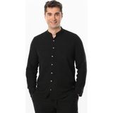 Eliş Şile Bezi Uzun Kol Hakim Yaka Erkek Müslin Yazlık Gömlek Siyah Syh - 3XL