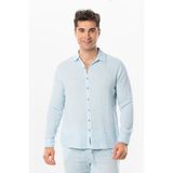 Eliş Şile Bezi Uzun Kol Müslin Yazlık Gömlek Buz Mavi, 2XL, 572.02, Buz Mavi, Erkek