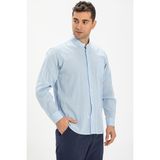 Eliş Şile Bezi Uzun Kol Şile Bezi Hakim Yaka Tek Cepli Erkek Gömlek Buz Mavi - 2XL