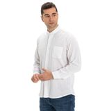 Eliş Şile Bezi Uzun Kol Şile Bezi Hakim Yaka Tek Cepli Yazlık Gömlek, 6XL, 172.02, Beyaz, Erkek