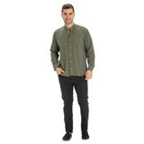 Eliş Şile Bezi Uzun Kol Şile Bezi Hakim Yaka Tek Cepli Yazlık Gömlek, M, 172.02, Haki, Erkek