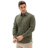 Eliş Şile Bezi Uzun Kol Şile Bezi Tek Cepli Yazlık Gömlek, 2XL, 172.01, Haki, Erkek