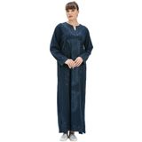 Eliş Şile Bezi Uzun Kol Simli Kaftan Midi Elbise, 3XL, TYC00362449981, Lacivert, Kadın