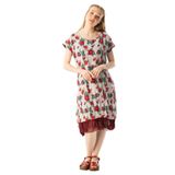 Eliş Şile Bezi Vual Defne Midi Elbise, 2XL, 621.02, Beyaz, Kadın