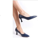 Elisa 0000027 Lacivert Desenli Kadın Stiletto Topuklu Ayakkabı