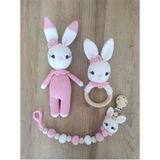 Elisa Toys Amigurumi Yenidoğan Tavşan Seti Peluş Uyku Arkadaşı 3 Parça Eğlenceli Tasarım Çocuklar İçin