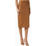 Elisabetta Franchi Deri Görünümlü, Korse Detaylı Fitted Pencil Midi Etek - Kahverengi - 48