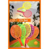 elisalife Oyuncak 2'li Set Plastik Tenis Raketi Karne Hediyesi Okul Öncesi Doğum Günü Hediyelik 16 Cm Mini Boy