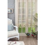 Elişi Dantelli Ponpon Detaylı Tül Perde Naturel 160 x 180